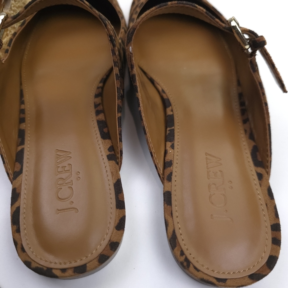 J. Crew Leopard Print Mary-Jane Flats - Brown/Black Sz 7.5m - Picture 10 of 10